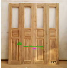 ประตูบานเฟี้ยมไม้สัก รหัส F57